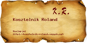 Kosztelnik Roland névjegykártya