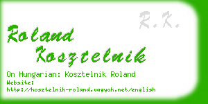 roland kosztelnik business card